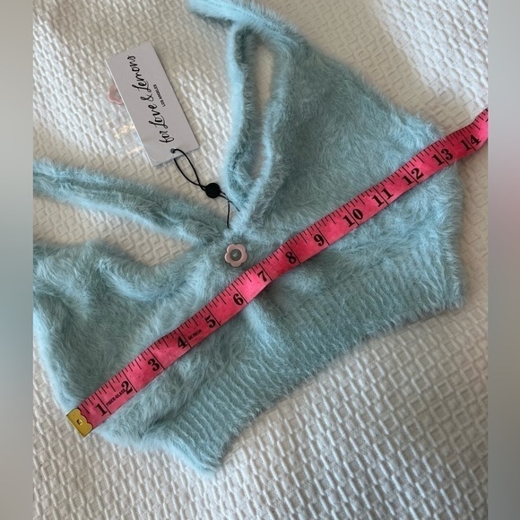 NWT For love and lemons Devon Luxe Plush Fuzzy Cropped Lounge Bra Crop top - Picture 12 of 16